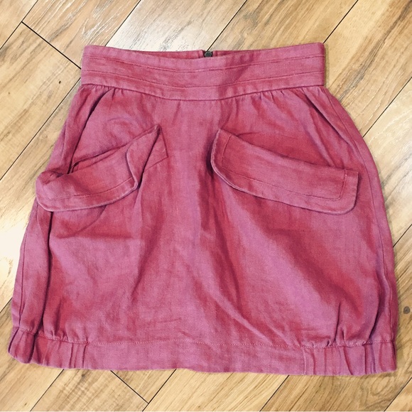Missoni pink pleated mauve pocket cotton short linen style mini skirt